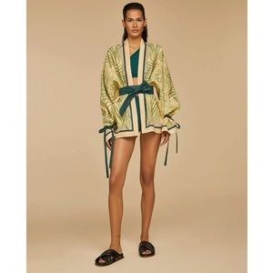 NWT Fe Noel Green Ritual Cinched Lounge Robe - Size Large